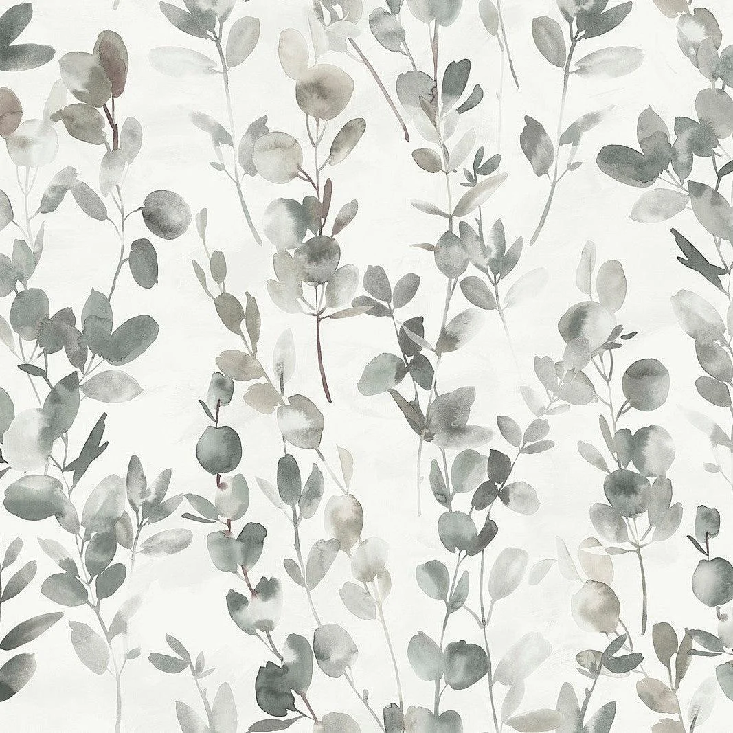 Joyful Eucalyptus Wallpaper // Grey & Taupe
