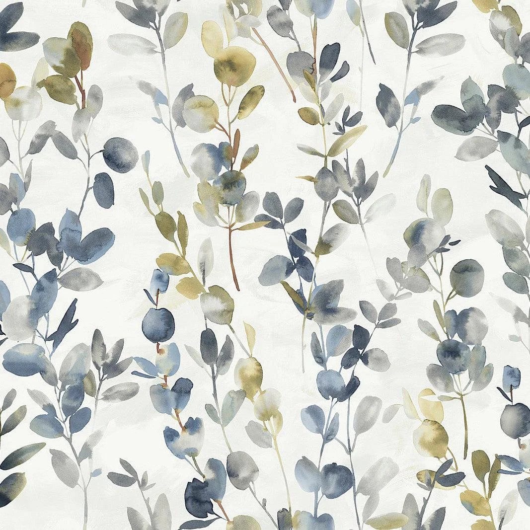 Joyful Eucalyptus Wallpaper // Navy