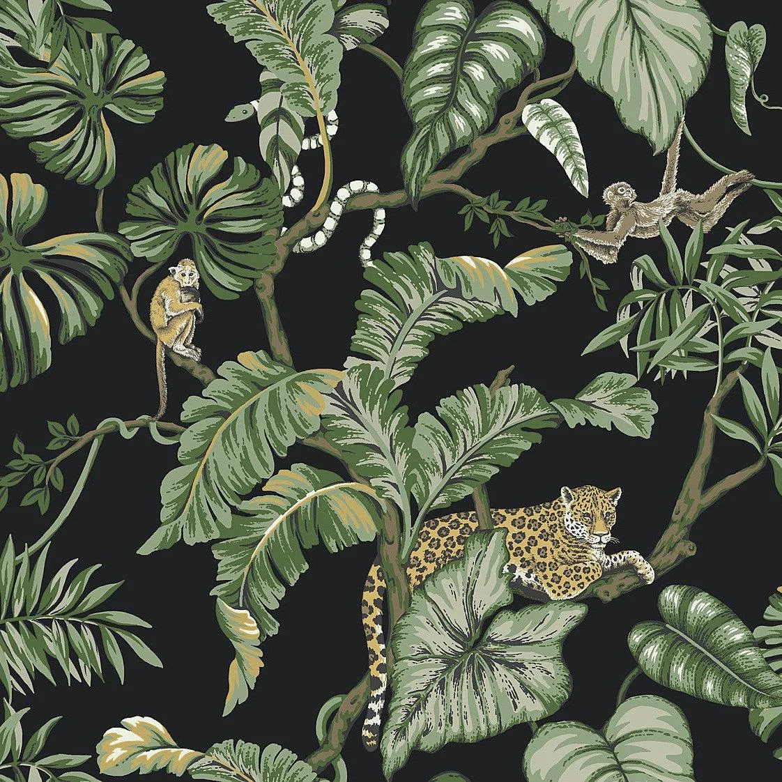 Jungle Cat Wallpaper // Black