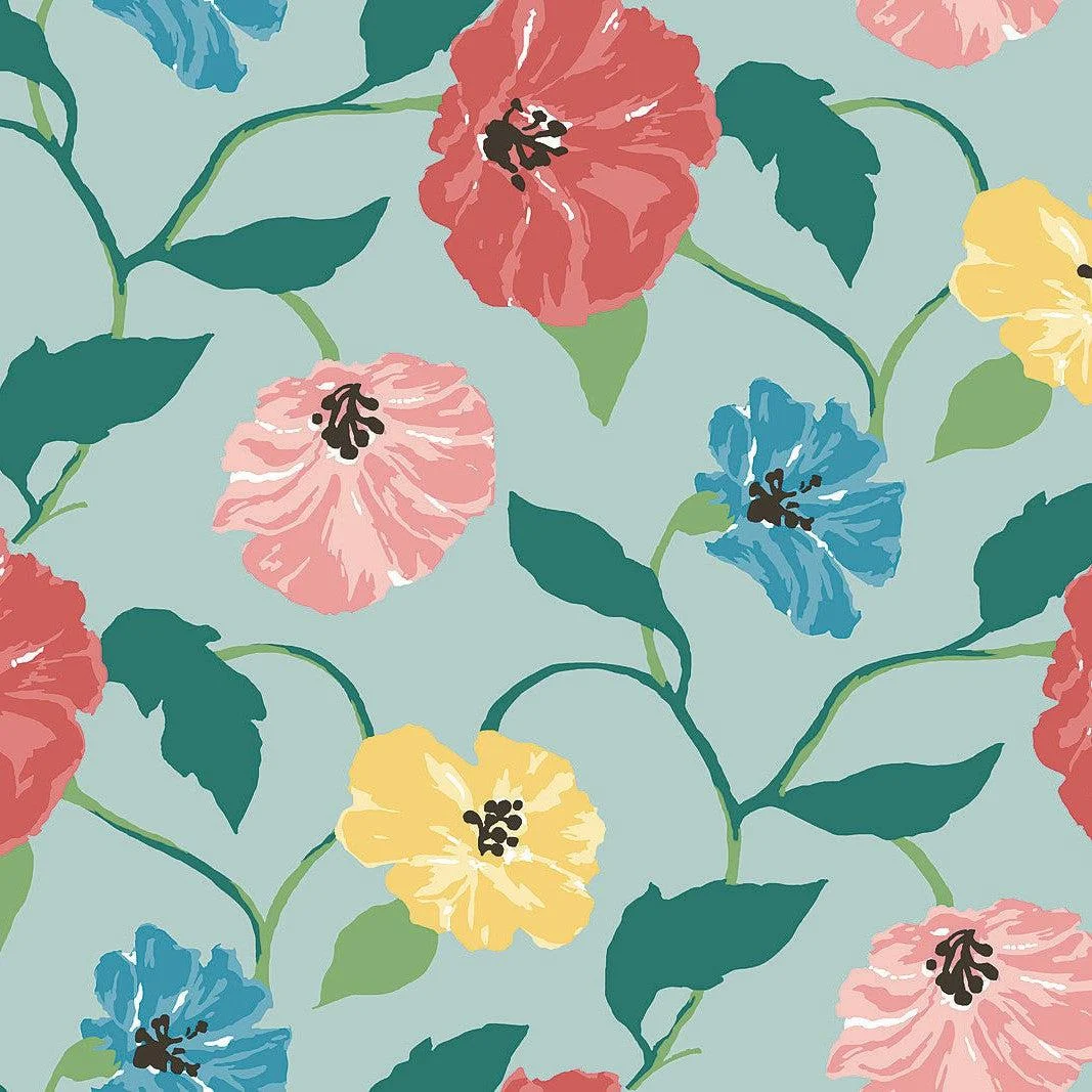 Jungle Garden Peel & Stick Wallpaper // Sky Blue