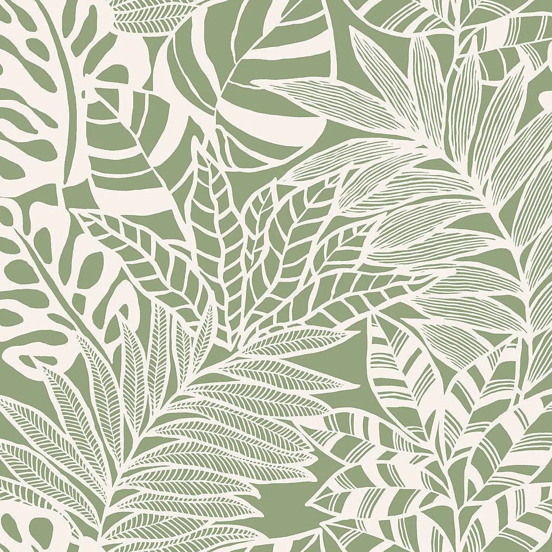 Jungle Leaves Wallpaper // Green