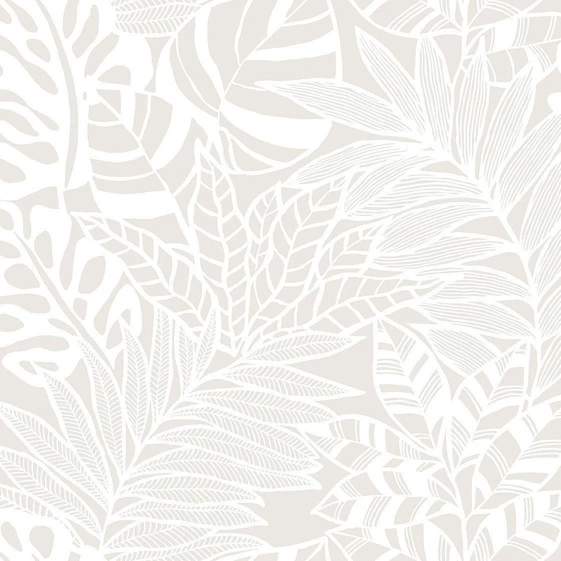 Jungle Leaves Wallpaper // White