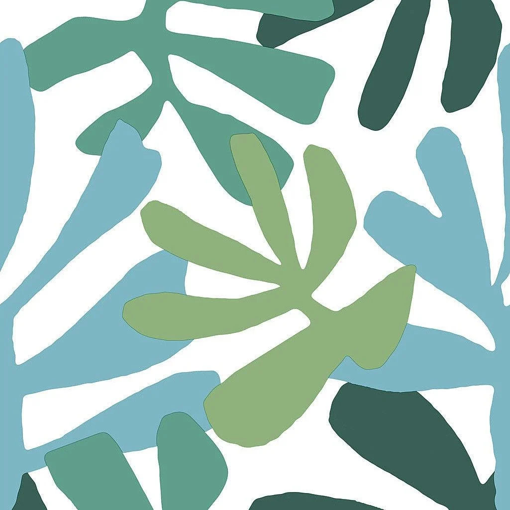 Kinetic Tropical Peel & Stick Wallpaper // Blue & Green