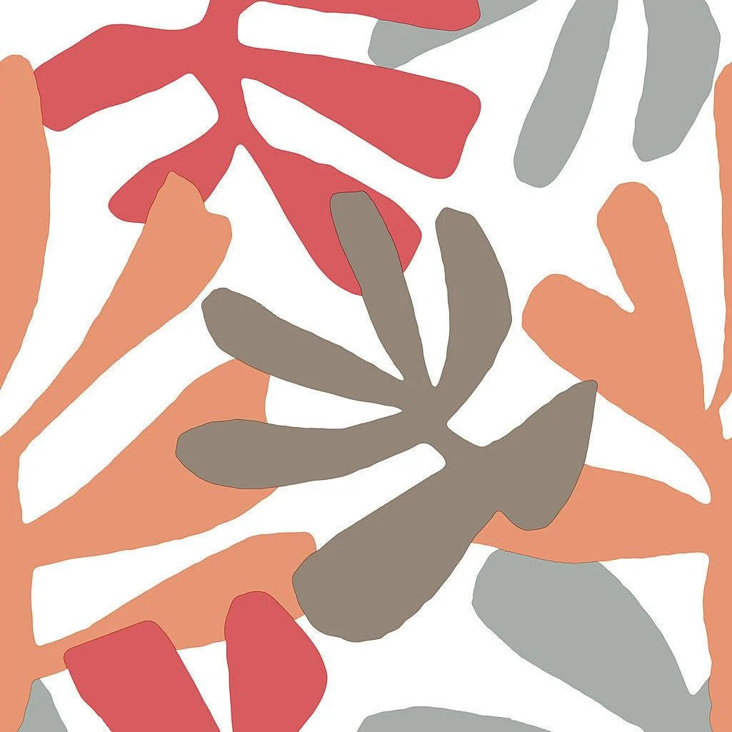 Kinetic Tropical Peel & Stick Wallpaper // Coral & Beige