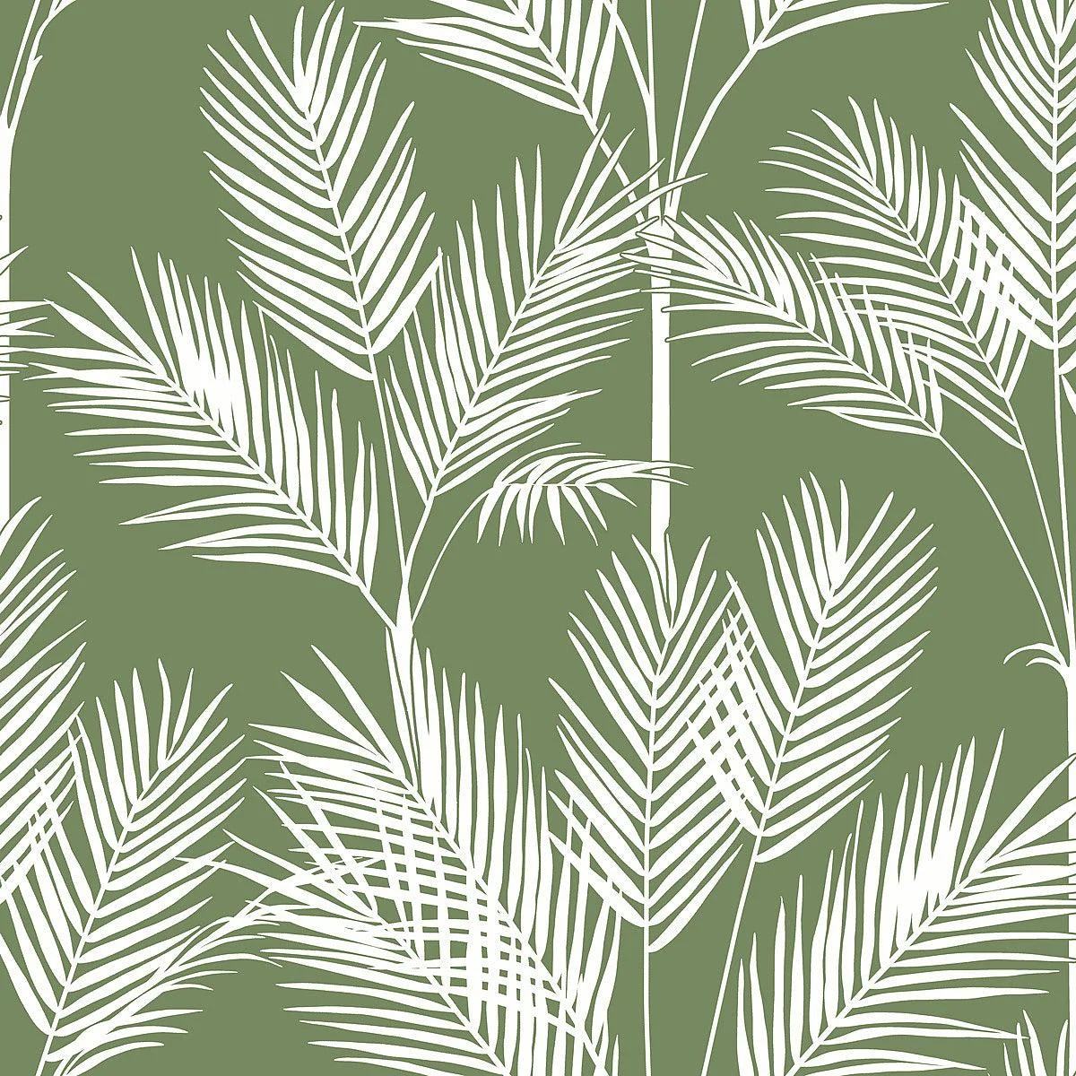 King Palm Silhouette Wallpaper // Green
