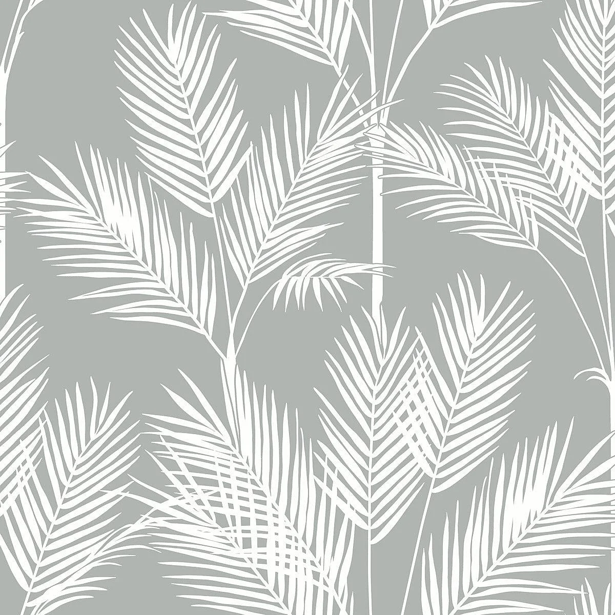 King Palm Silhouette Wallpaper // Grey
