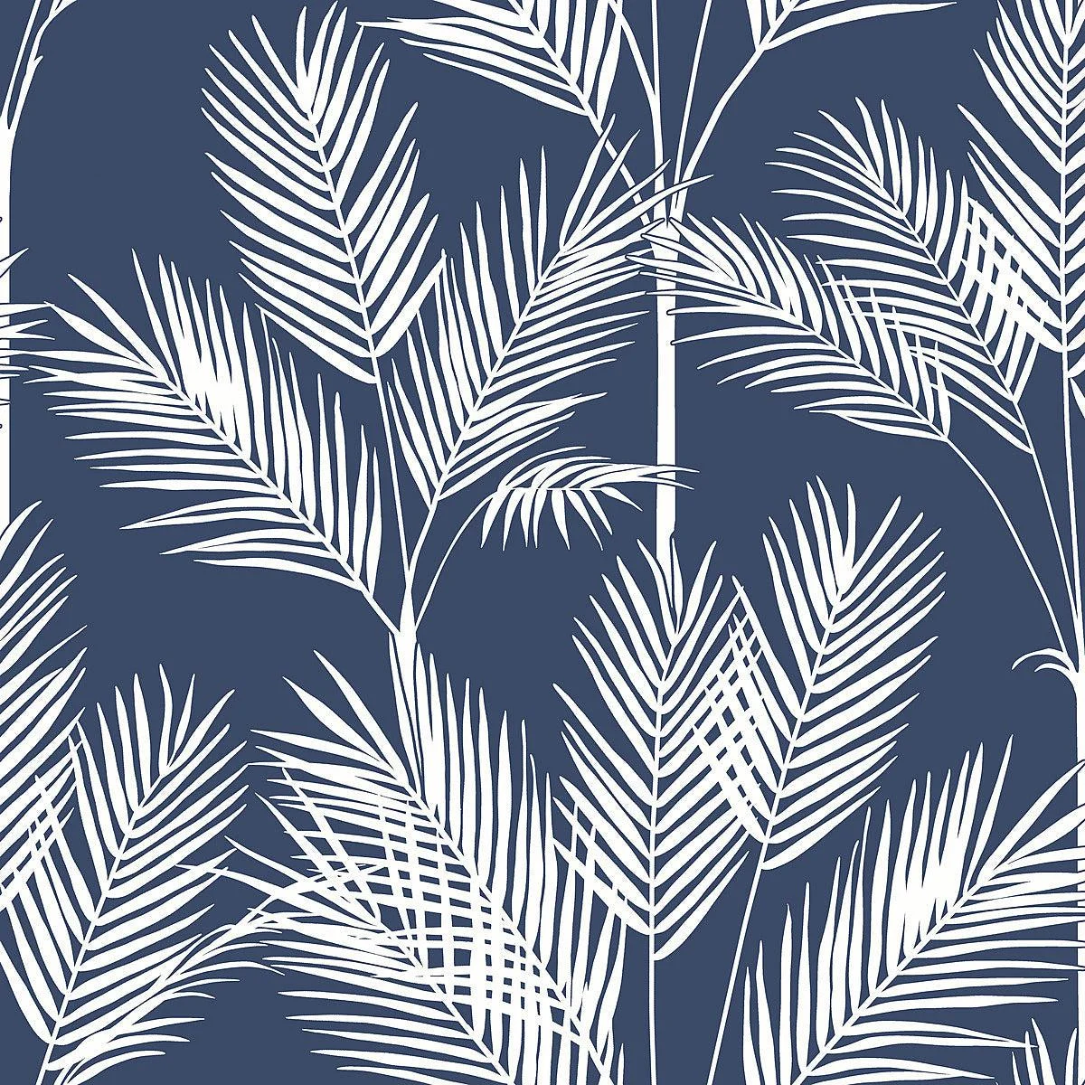 King Palm Silhouette Wallpaper // Navy
