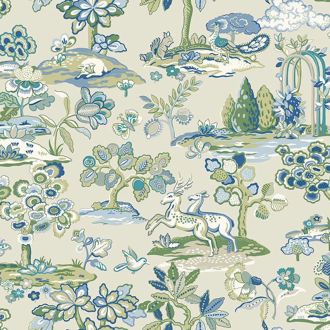 Kingswood Wallpaper // Blue & Green