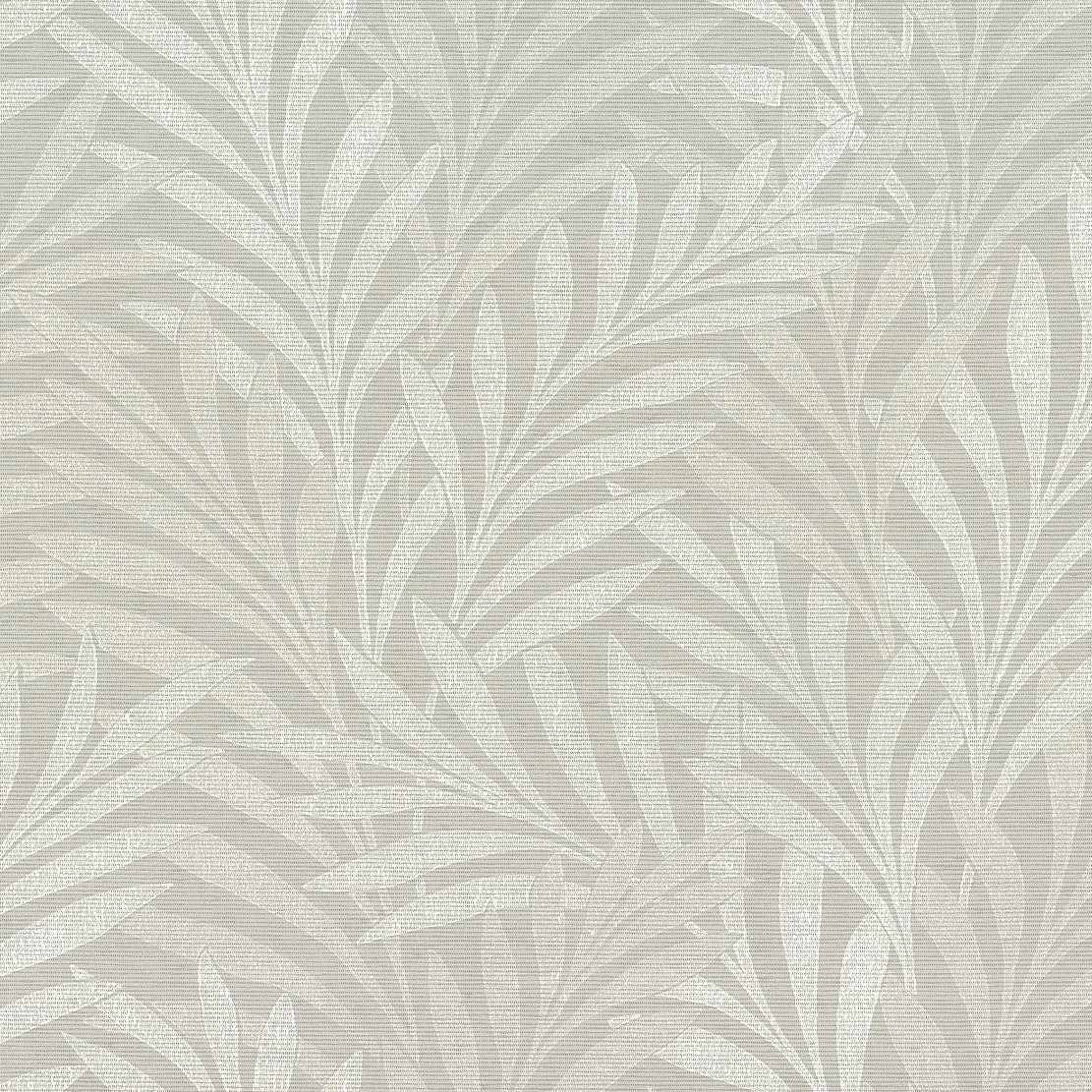 Leaves Stripe Wallpaper // Grey