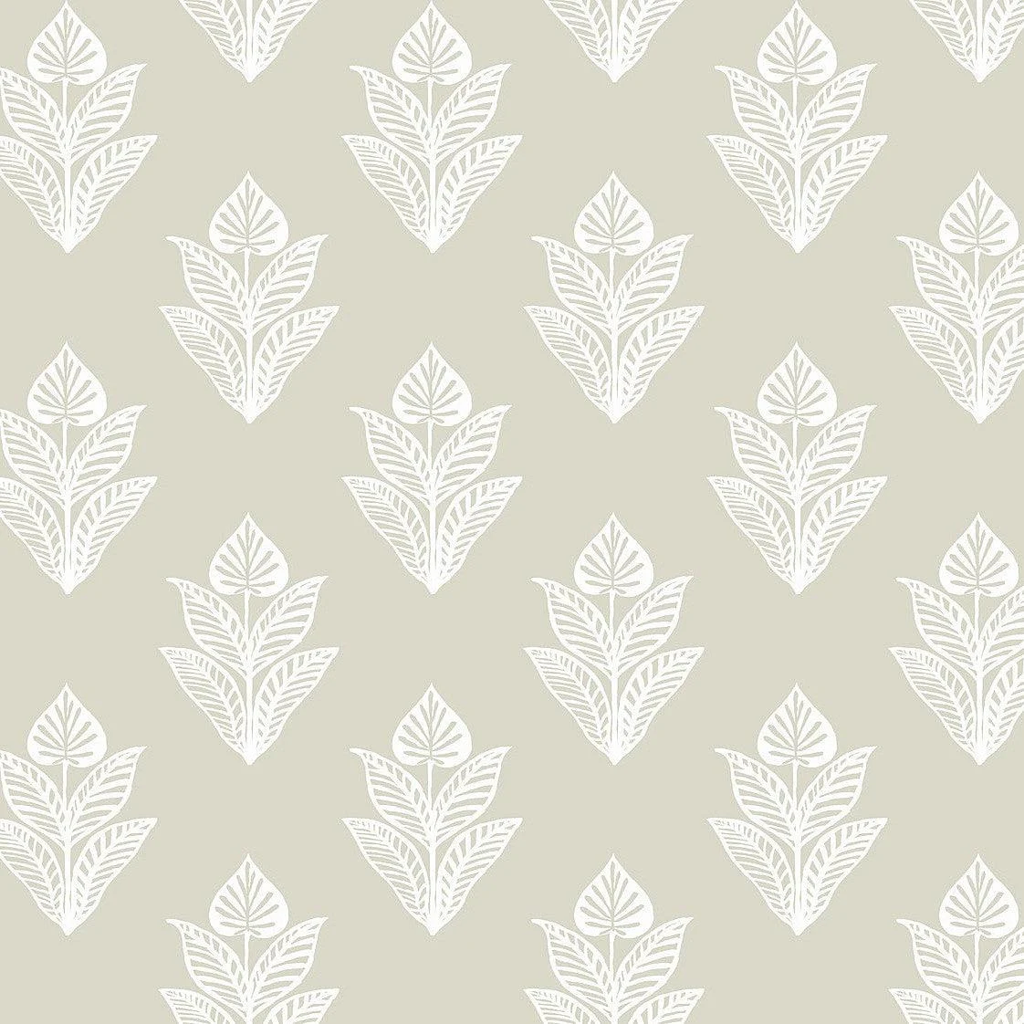 Lotus Motif Wallpaper // Cream & White