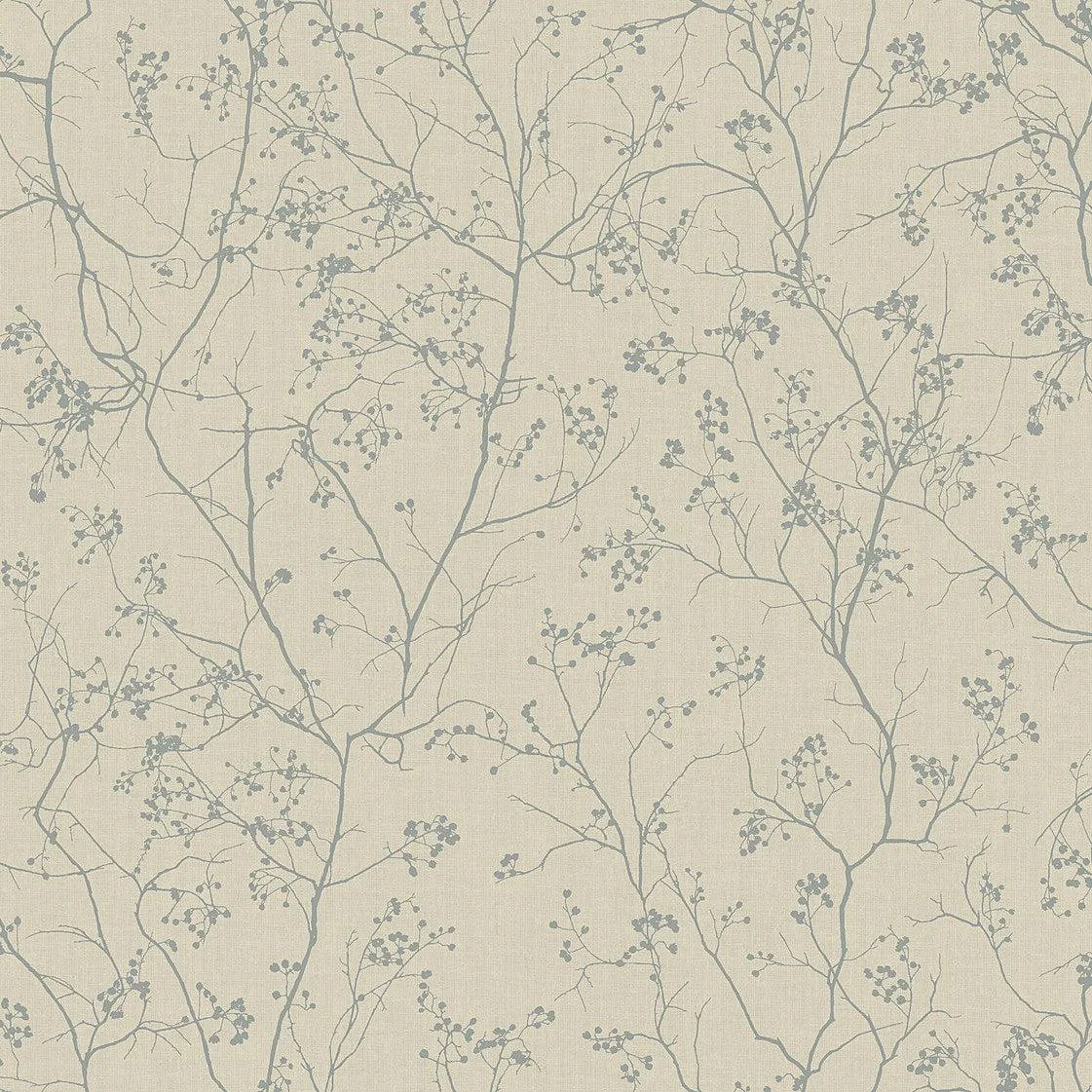 Luminous Branches Wallpaper // Taupe & Silver