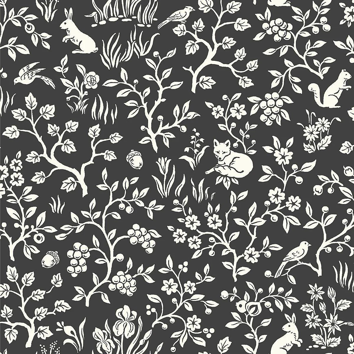 Magnolia Home Fox & Hare Peel & Stick Wallpaper // Black