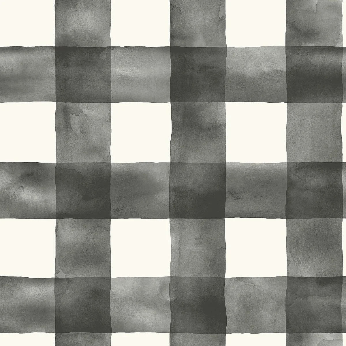 Magnolia Home Watercolor Check Peel & Stick Wallpaper // Black