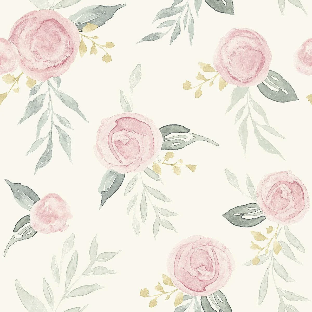Magnolia Home Watercolor Roses Peel & Stick Wallpaper // Pink