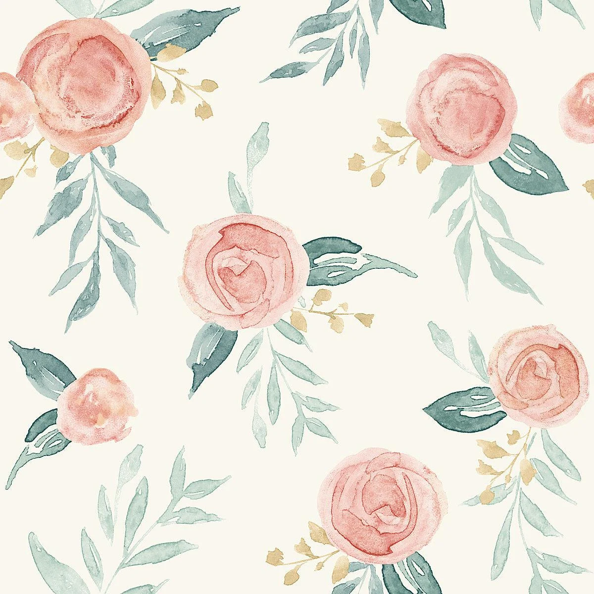 Magnolia Home Watercolor Roses Peel & Stick Wallpaper // Red