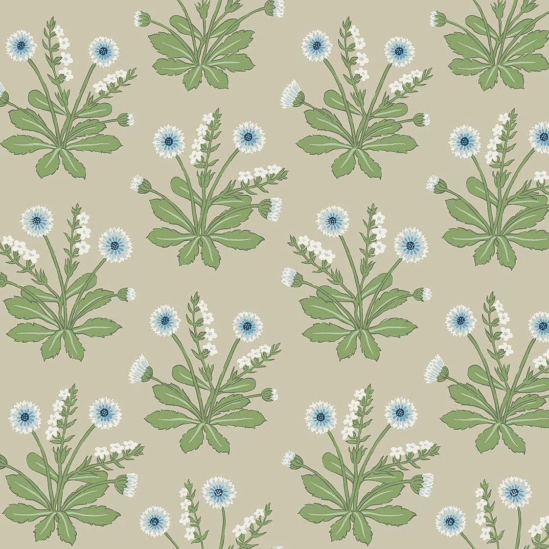 Meadow Flowers Wallpaper // Linen & Blue