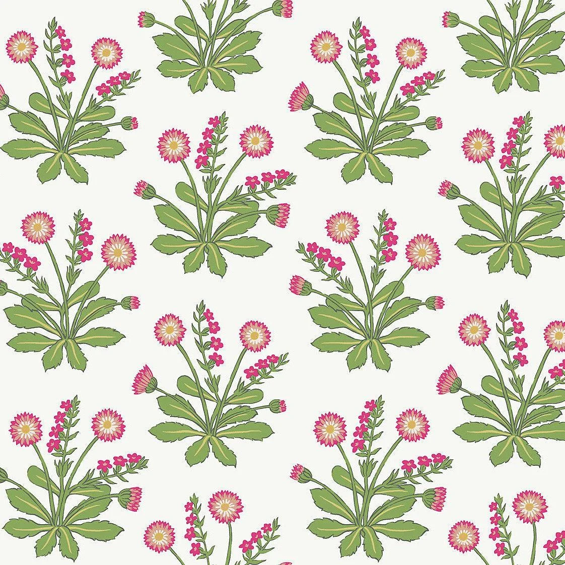 Meadow Flowers Wallpaper // White & Rose