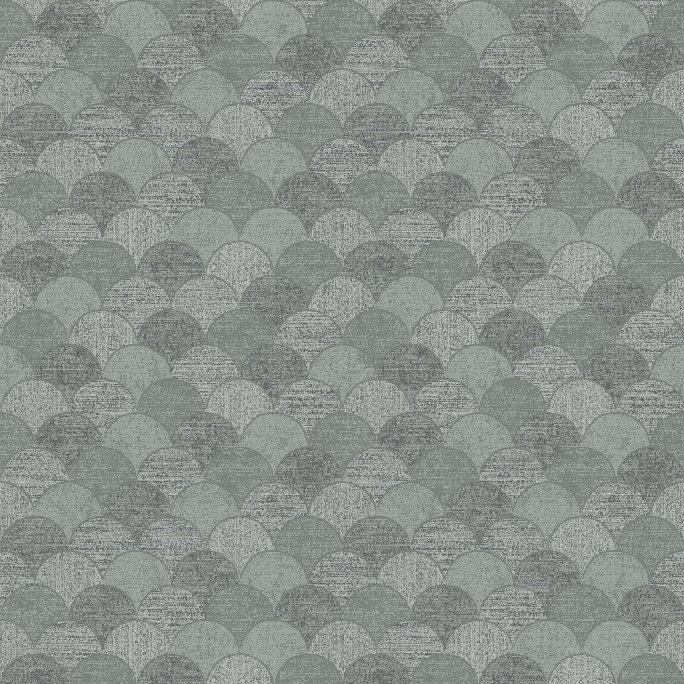 Mermaid Scales Wallpaper // Grey & Silver