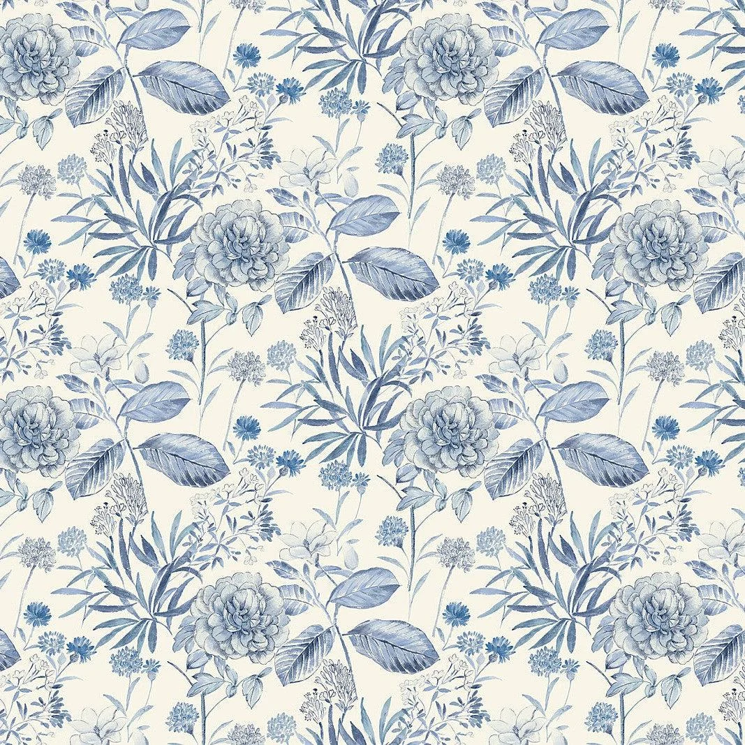 Midsummer Floral Wallpaper // Blue
