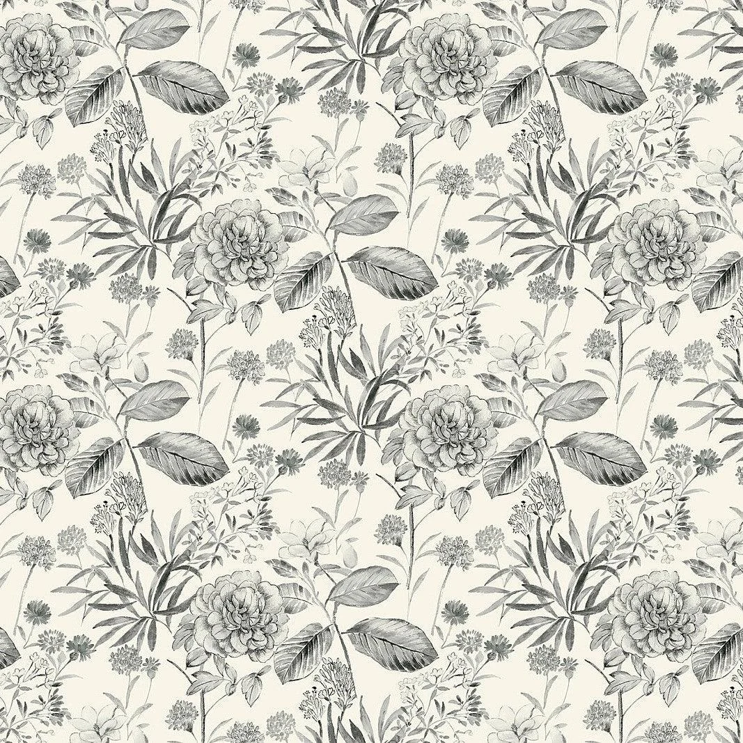 Midsummer Floral Wallpaper // Grey