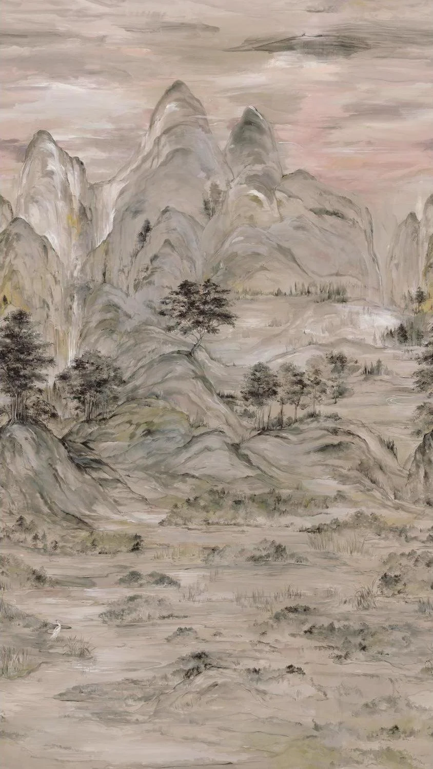 Misty Mountain Wall Mural // Beige