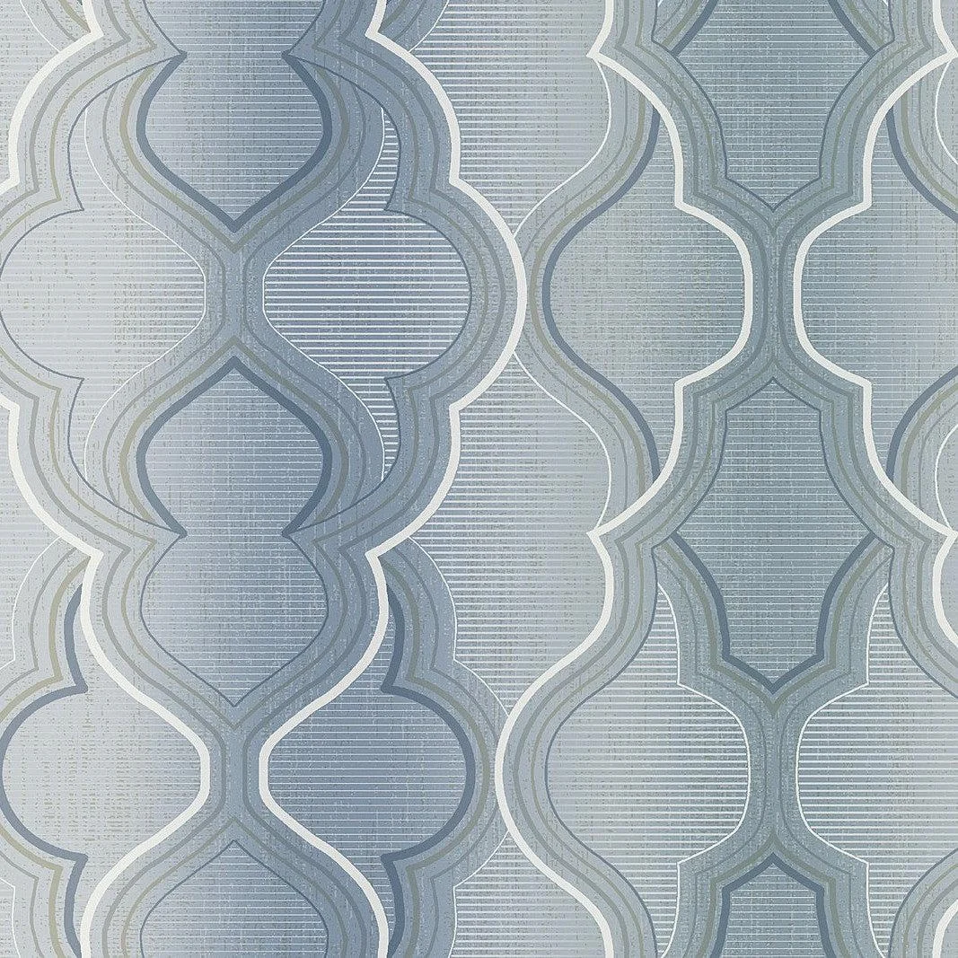 Modern Ombre Damask Wallpaper // Blue