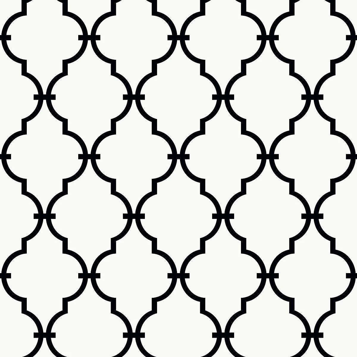 Modern Trellis Wallpaper // Black