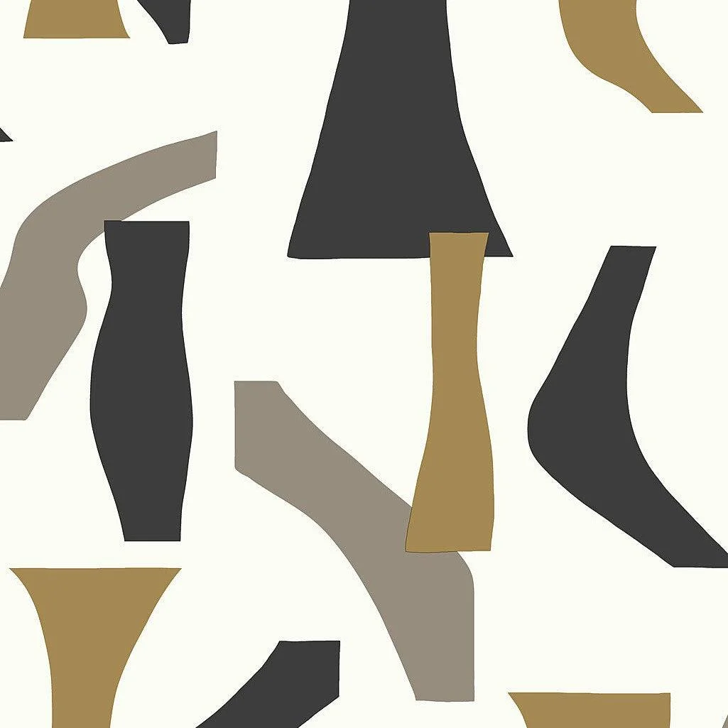 Modernist Peel & Stick Wallpaper // Black & Gold