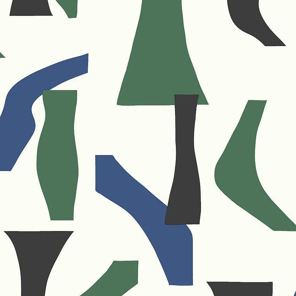 Modernist Peel & Stick Wallpaper // Green & Blue