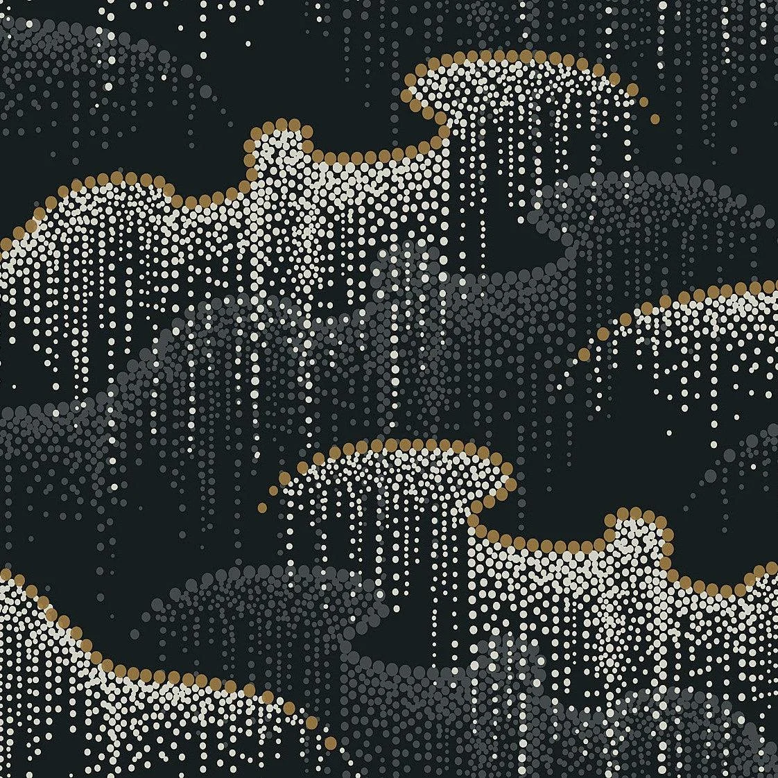 Moonlight Pearls Wallpaper // Black