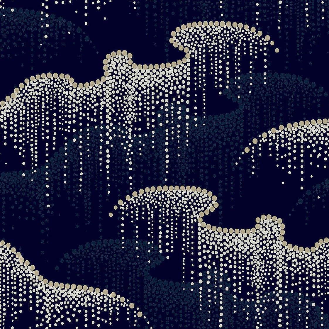Moonlight Pearls Wallpaper // Navy