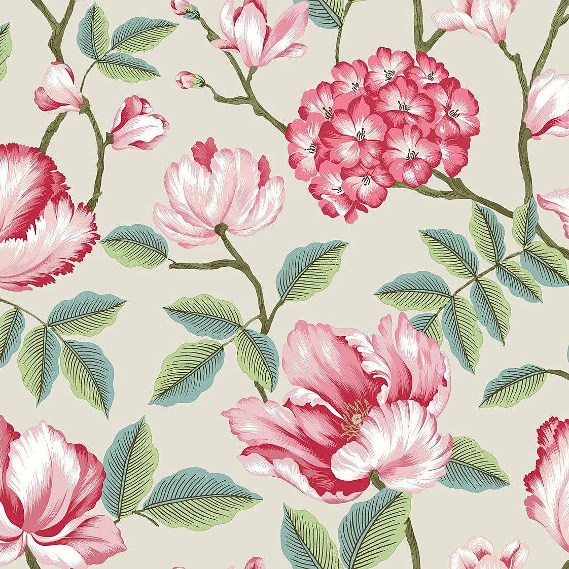 Morning Garden Wallpaper // Beige