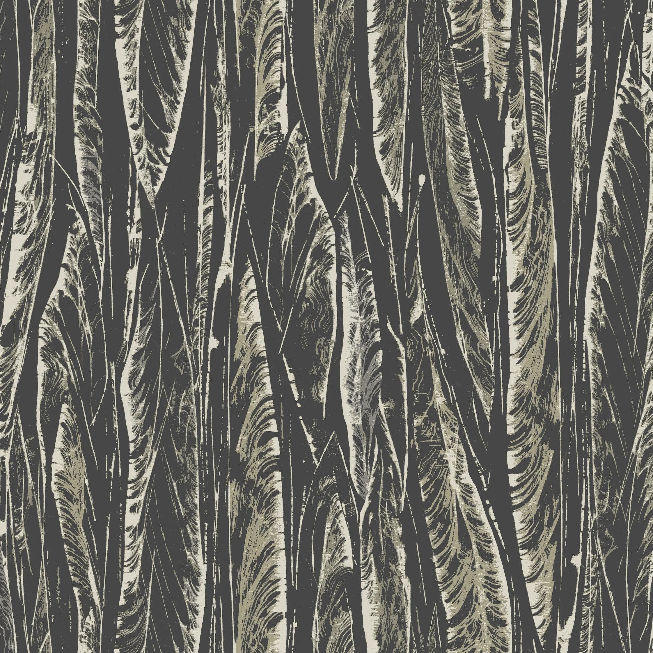 Native Leaves Wallpaper // Black