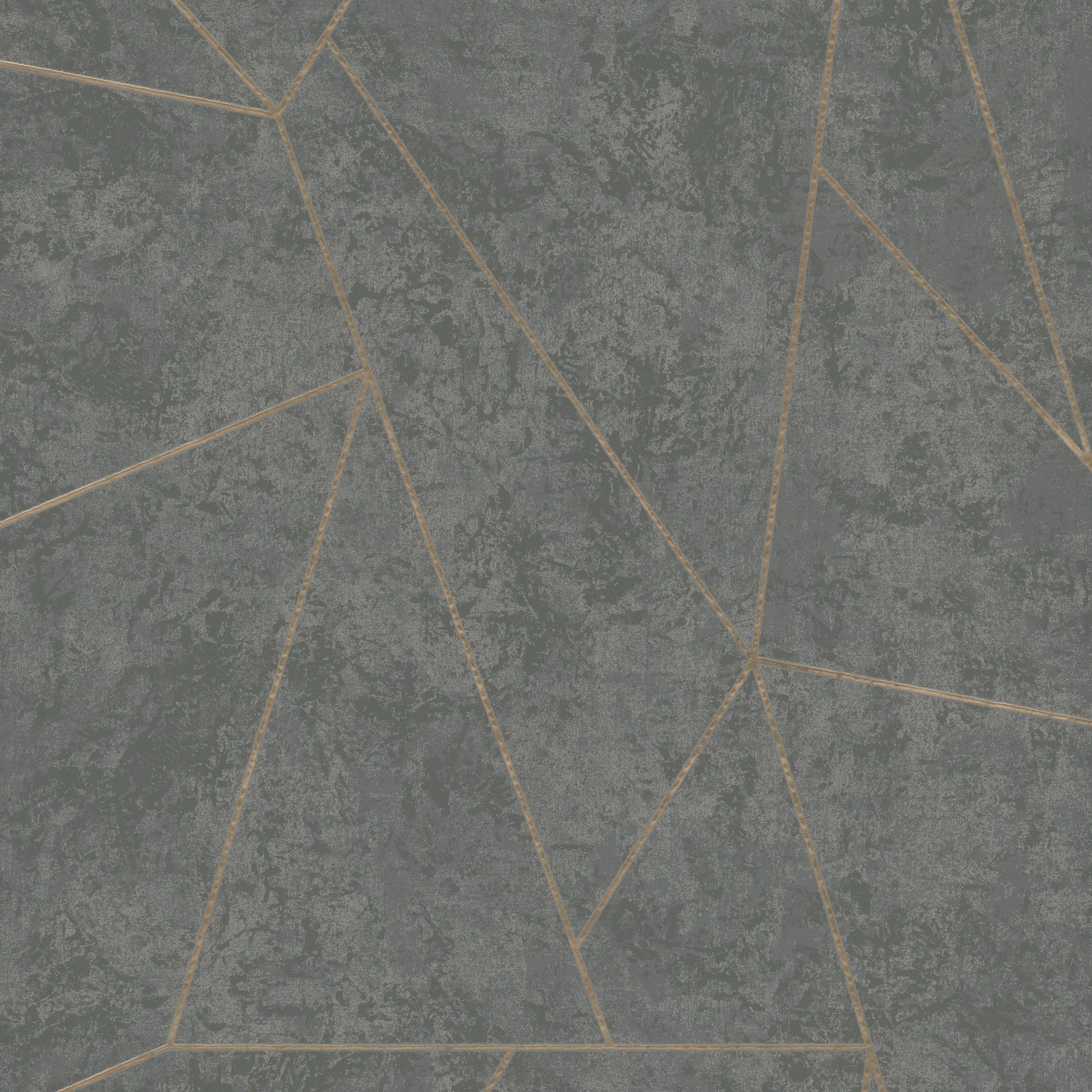 Nazca Wallpaper // Dark Grey & Gold