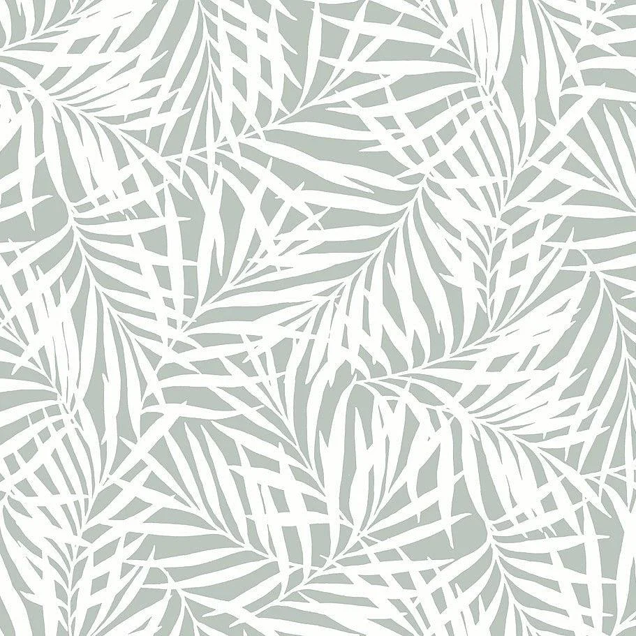Oahu Fronds Wallpaper // Light Green & White