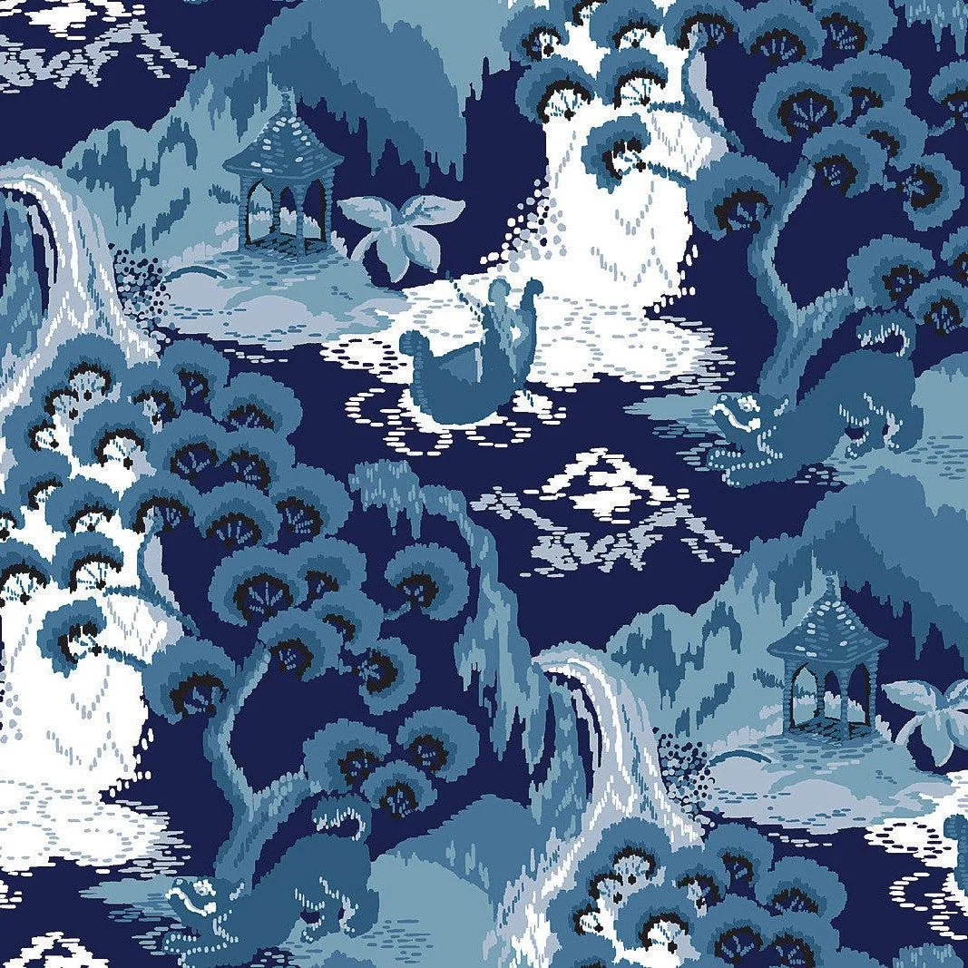 Old Peking Peel & Stick Wallpaper // Navy Blue