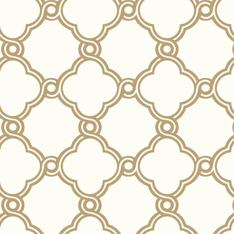 Open Trellis Wallpaper // Gold Metallic