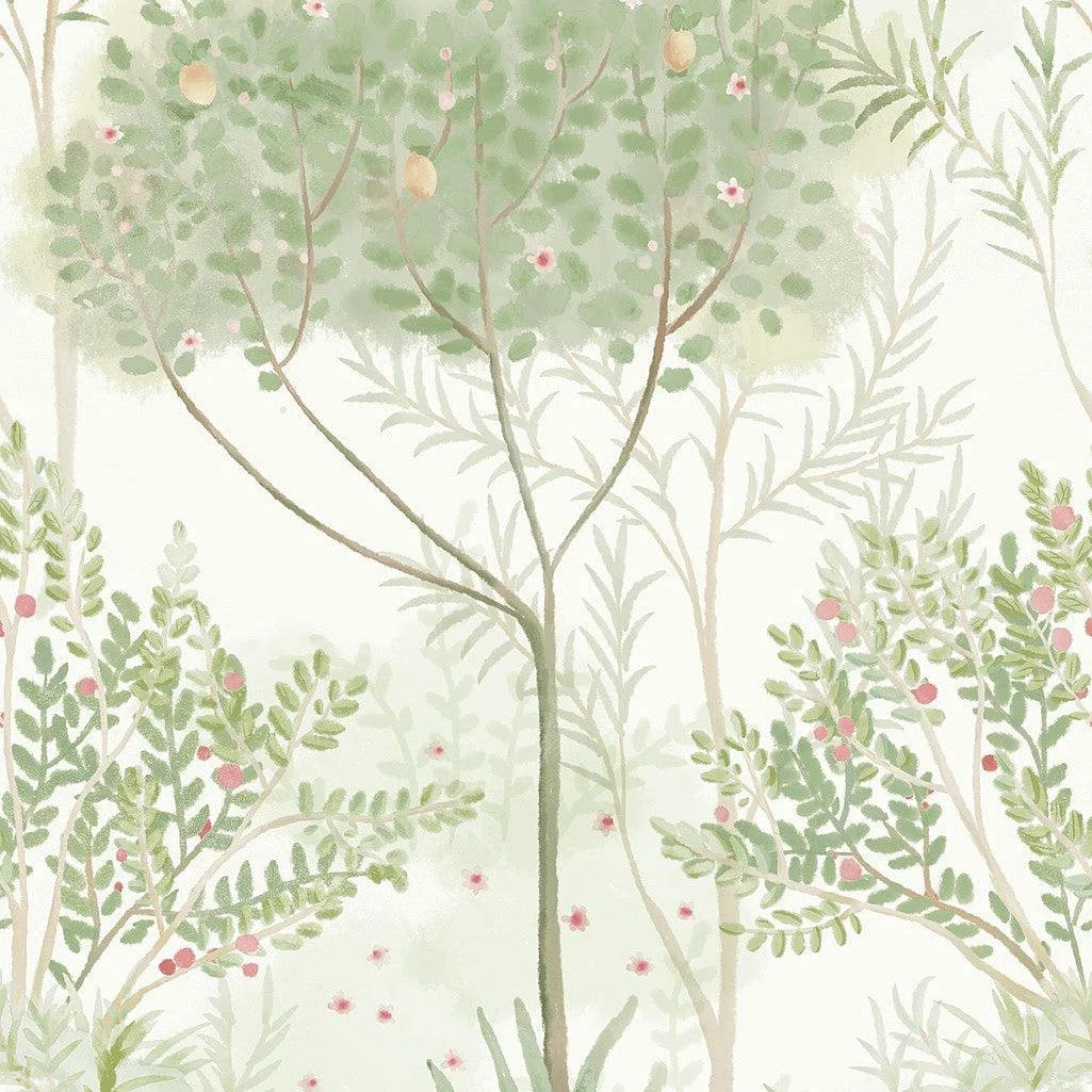 Orchard Wallpaper // White & Green