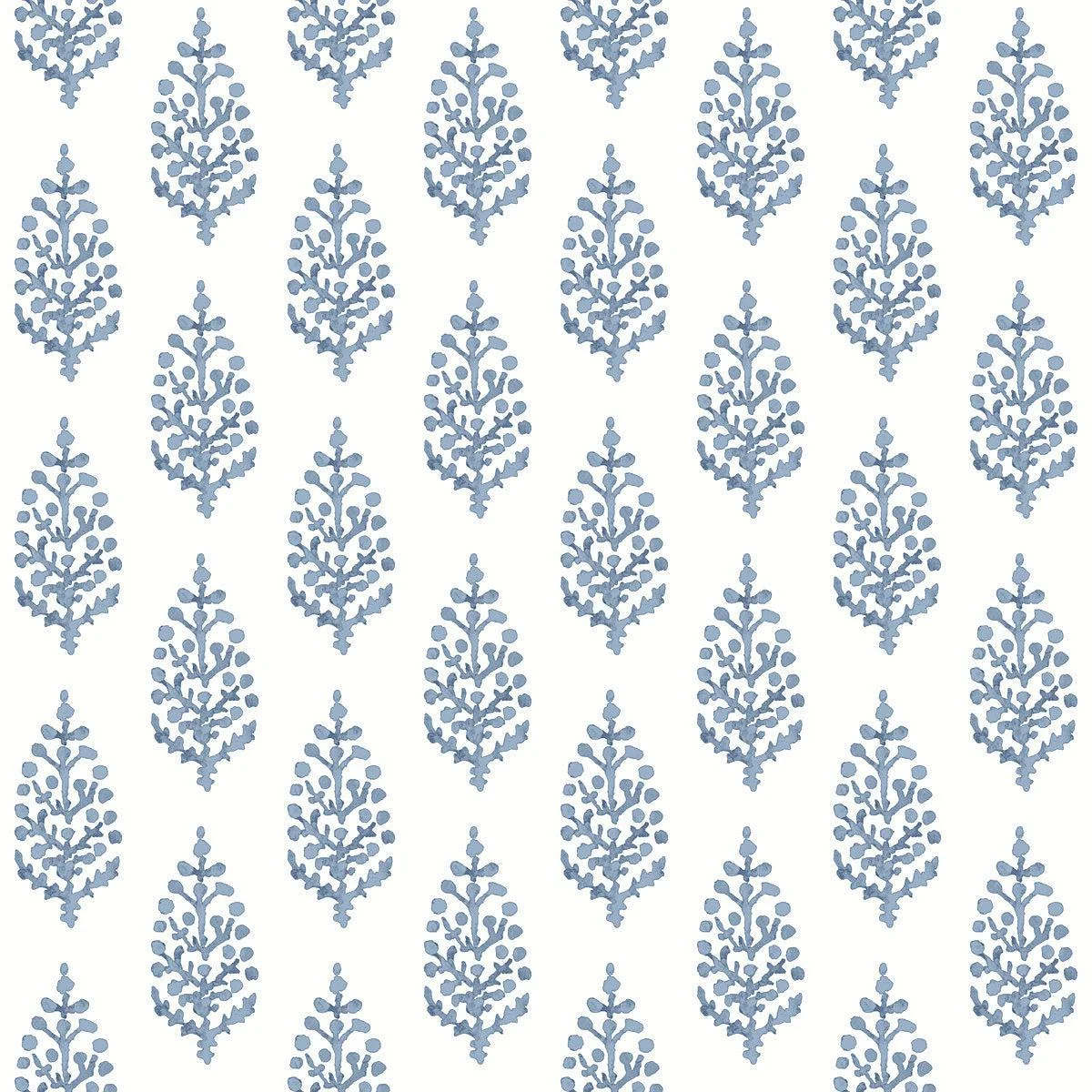Paisley on Calico Wallpaper // Blue