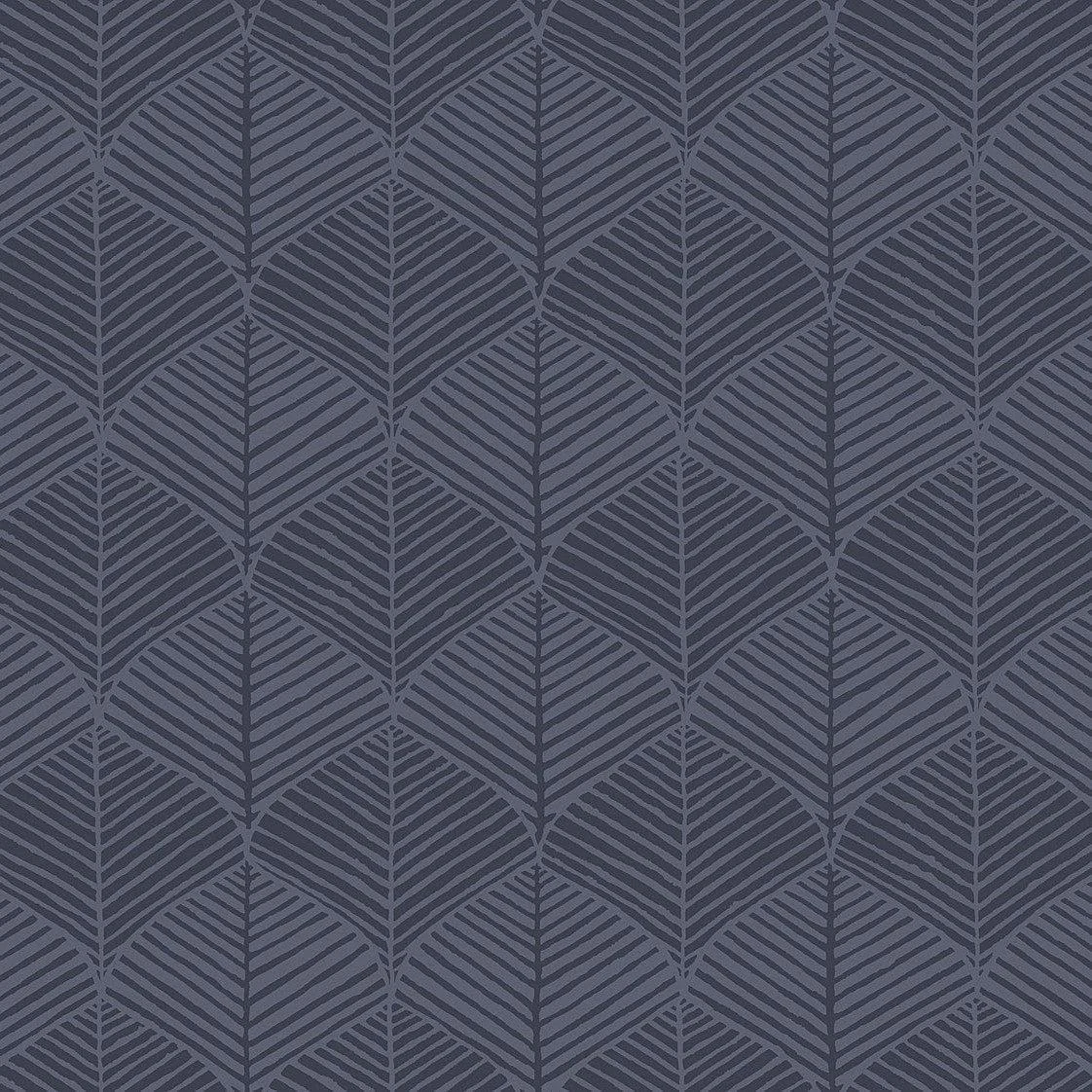 Palm Thatch Wallpaper // Navy