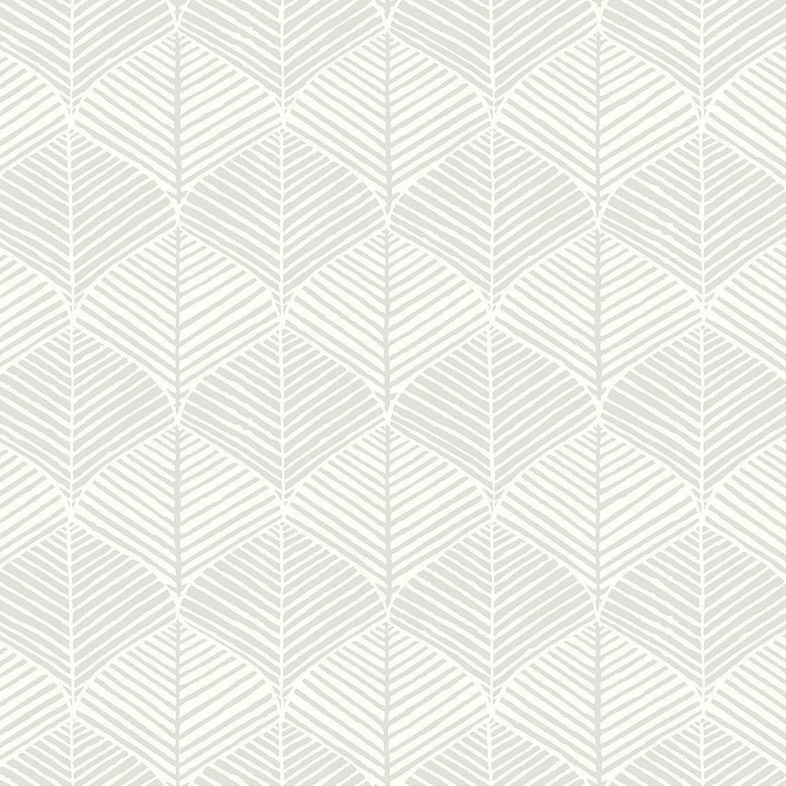Palm Thatch Wallpaper // White & Grey
