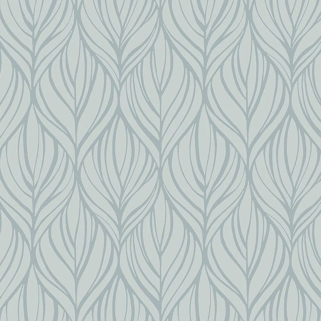 Palma Wallpaper // Blue & Silver