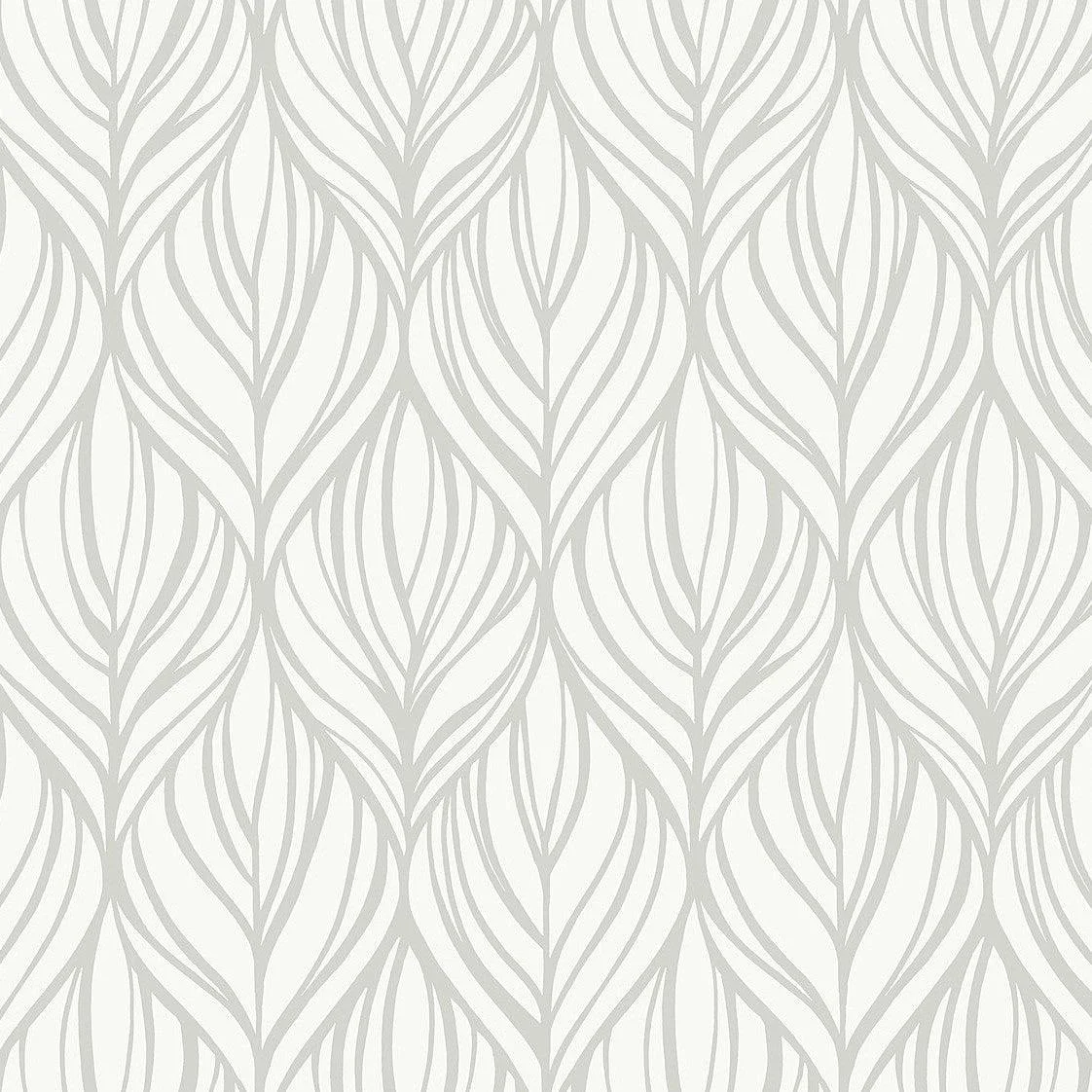 Palma Wallpaper // White & Silver