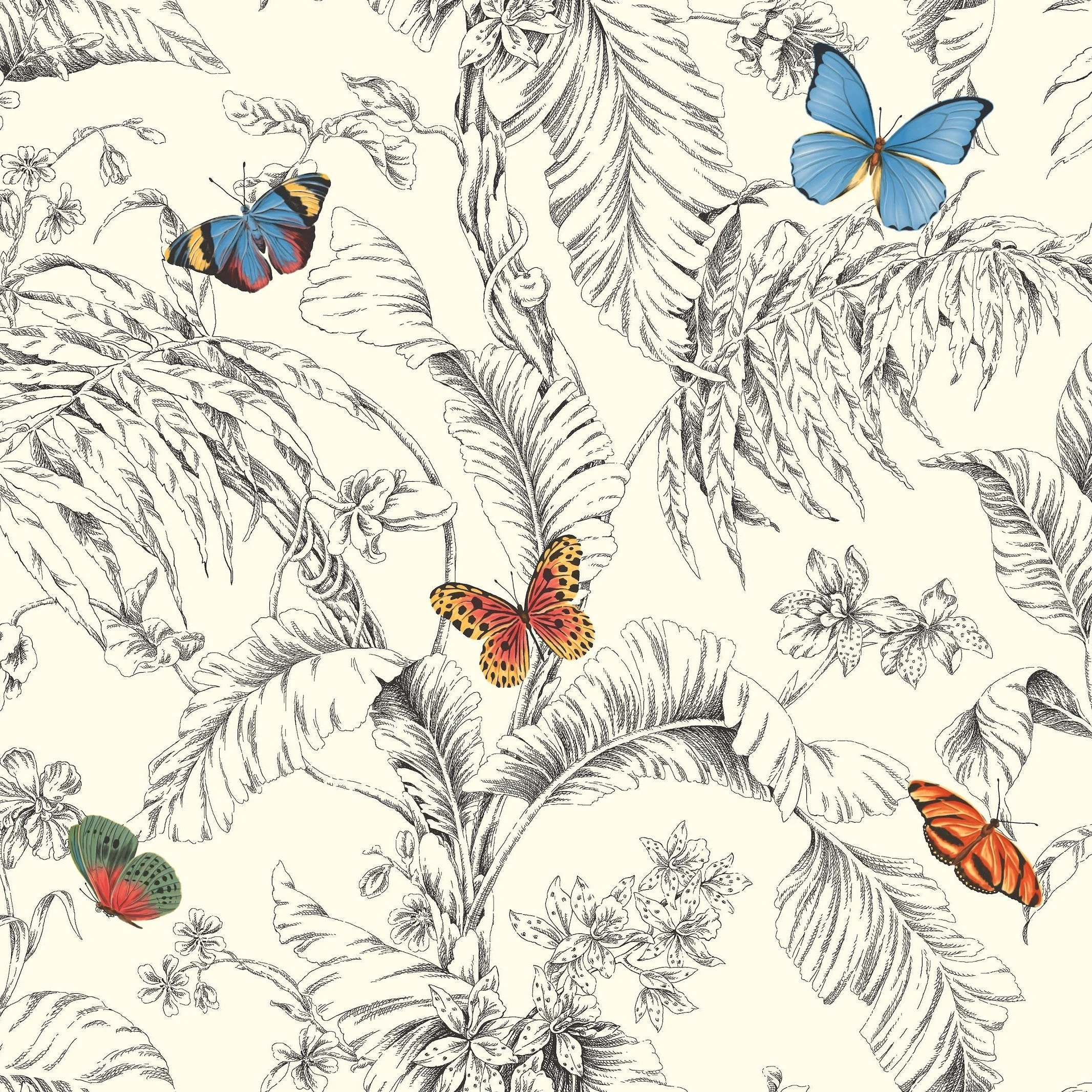 Papillon Wallpaper // Yellow & Black