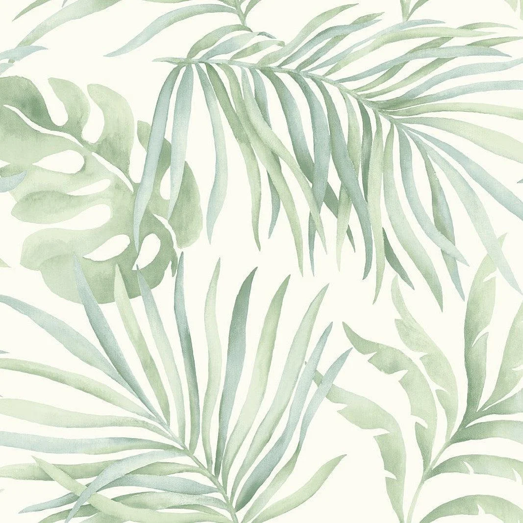 Paradise Palm Wallpaper // Light Green