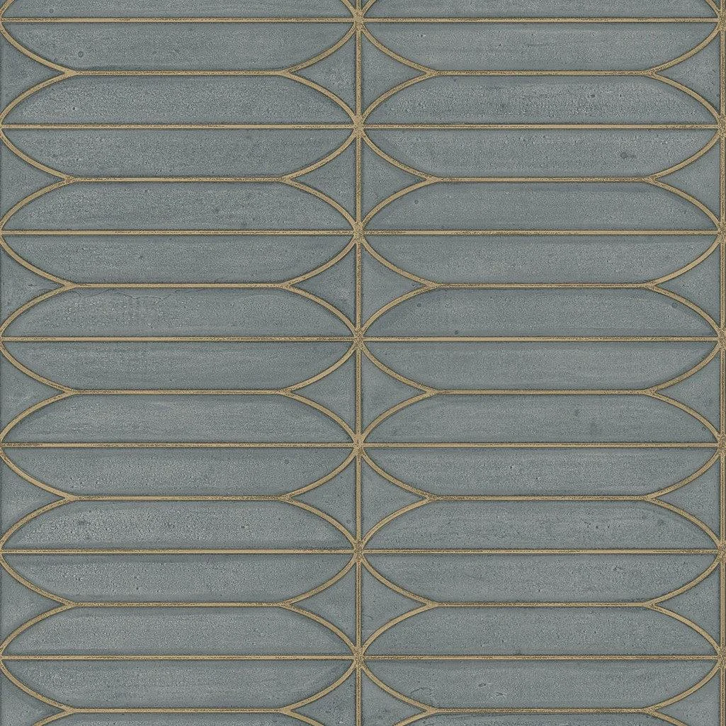 Pavilion Wallpaper // Charcoal Metallic