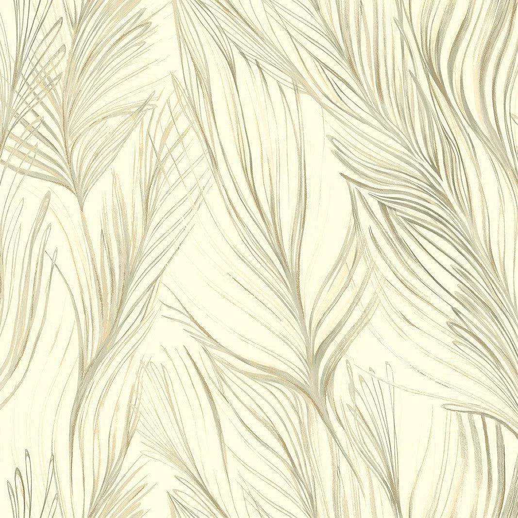 Peaceful Plume Wallpaper // Beige