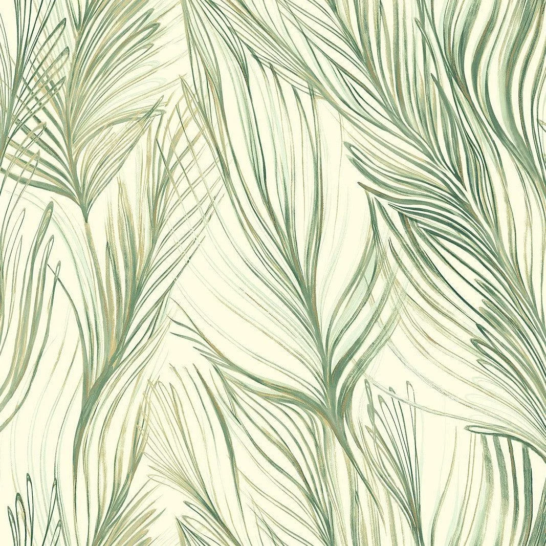Peaceful Plume Wallpaper // Green