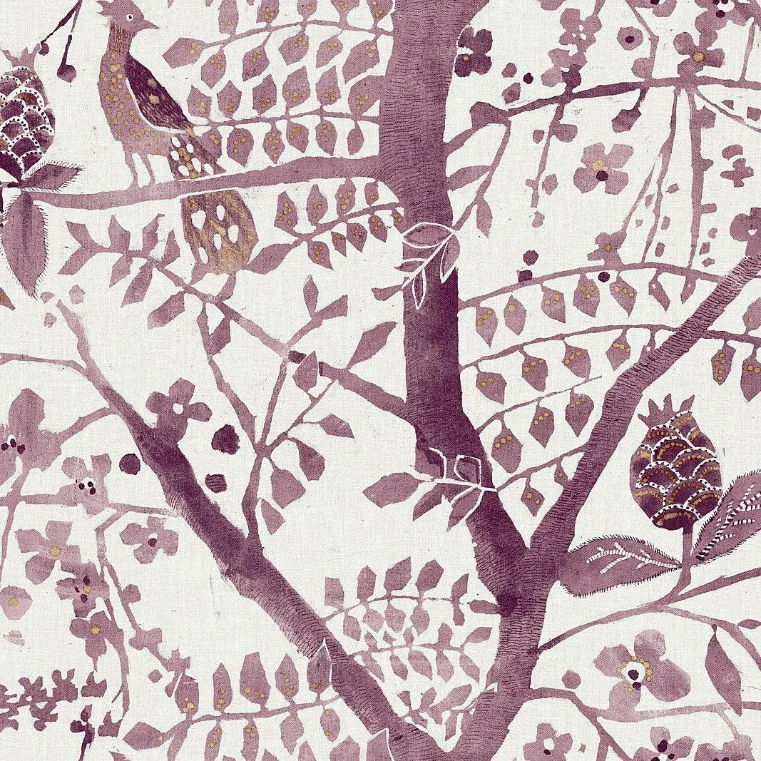 Peacock Block Print Wallpaper // Purple