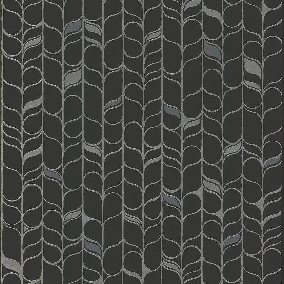 Perfect Petals Wallpaper // Black & Silver